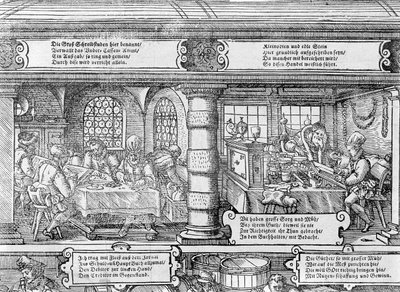 Bankszene von Jost Amman
